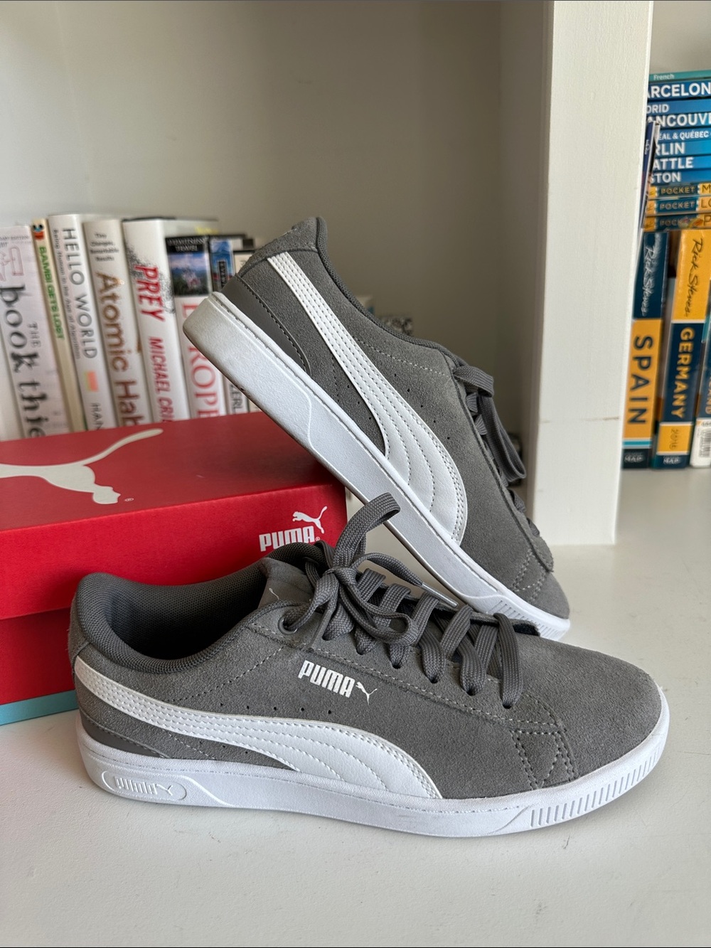 Puma Vikky V3 low mid top sneaker suede Steel Gray